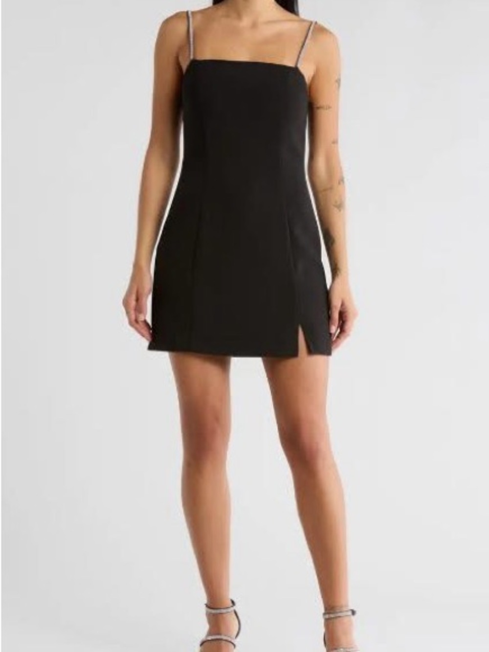 ASTR the Label Square-Neck Mini Dress with Slit